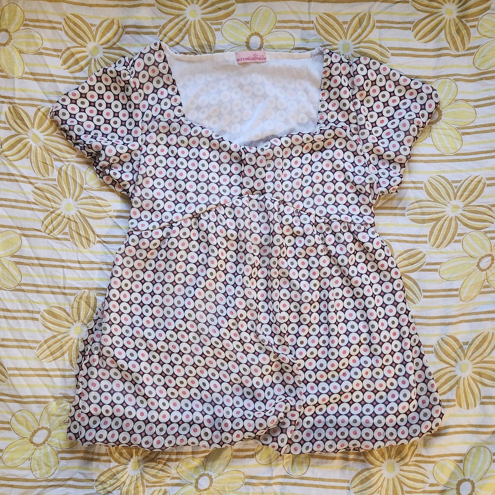 Pink and White Polka Dot Baby Doll Top
